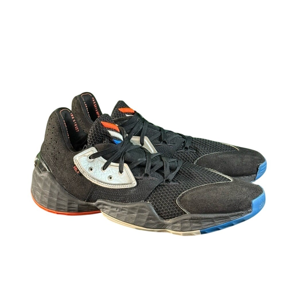 Adidas Harden Vol 4 Core Black Solar Red Blue Basketball Shoes F97187 Mens 12